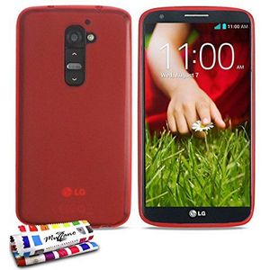 Muzzano Beschermhoes voor LG Optimus G2 [Le Glossy Hybrid] [rood] + stylus en reinigingsdoek van Muzzano® – Ultieme elegante en duurzame bescherming voor uw LG Optimus G2