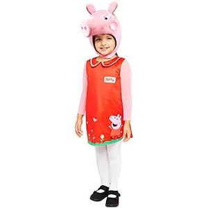 amscan Peppa Pig 9907548 kostuum voor meisjes, officieel gelicentieerd product, pluche hoofd, 2-3 jaar