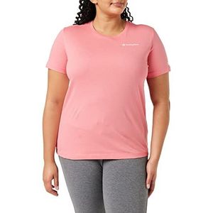 Champion American Classics Dames T-Shirt Small Script Logo Short Sleeve, Pink Intenso