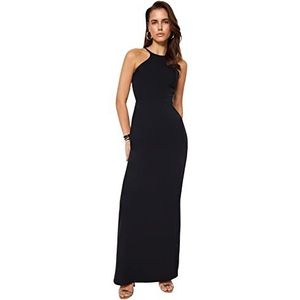 Trendyol Trendyol Dames Shift Fit Woven Evening Dress Trendyol Avondjurk van A-lijn Stof voor Dames, zwart.