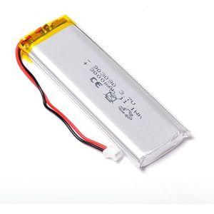 AFTERTECH 903090 3000 mAh 3 Ah 90 x 30 x 9 mm Lipo polymeercel 3,7 V 3,7 V oplaadbaar met BMS en JST PHR 02 M3P1 stekker