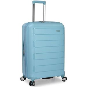 Traveler's Choice Geruit - Maat M (66 cm), babyblauw, Check-in Only, Pagosa harde en uittrekbare koffer met onverwoestbare zwenkwielen, Baby Blauw, Pagosa Harde en uitbreidbare koffer met