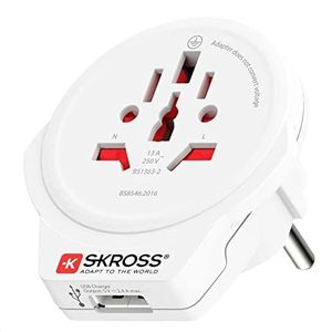 SKROSS - Reisadapter - Wereld Naar Europa + 1xUSB 2400 MA