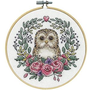 Design Works Counted Cross Stitch Set, 8 inch, rond uil (11 Count)