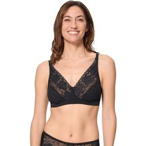 Playtex Flower Elegance Damesbeha zonder beugel (1 stuk), zwart.