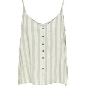 Bestseller A/S Onlastrid Singlet Wvn Noos Top Dames, Cloud Dancer/Aop: dessert Sage Stripe