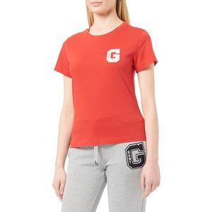 GANT T-shirt à col en C Reg G SS pour femme, rouge rubis, XXL