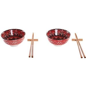 Sushi-set DKD Home Decor Roze Bamboe Mandala Keramiek Orientaals (6 Onderdelen)
