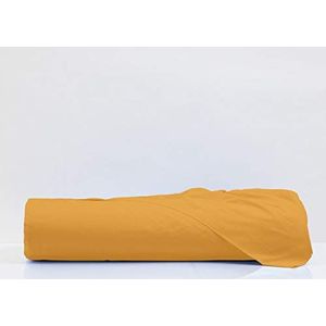 Biancheria Web Beddengoedset, 100% katoen, voor tweepersoonsbed, maxi-bed, eenkleurig, oker