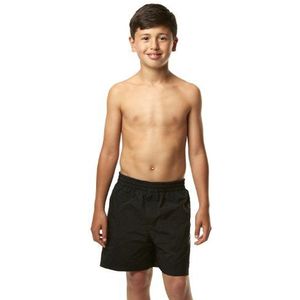 Speedo Challenge Aqua Shorts voor jongens, 15 inch, Gestreept logo, zwart/wit