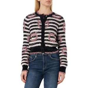 Pinko Chien Cardigan Riga Taille Pull Femme, Znc_blanc/noir/rose, XXS