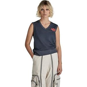G-STAR RAW Sporttanktop voor dames van mesh, blauw (Fantem Blue C810-863)