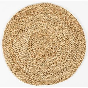 Woonkamer tapijt - 100% natuurlijk jute | handgeweven | rond tapijt natuur | woonkamertapijt (60 cm x 60 cm)