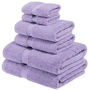 Superior - Handdoekenset, 6-delig, katoen, 900 g, violet