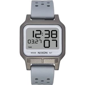 Nixon Gemengd digitaal horloge met siliconen band A1320-5106-00, gunmetal positief, riem, gunmetal positief, riem