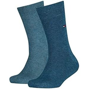 Tommy Hilfiger Basic sokken voor jongens, kindersokken, denim, 27-30 EU, Blauw