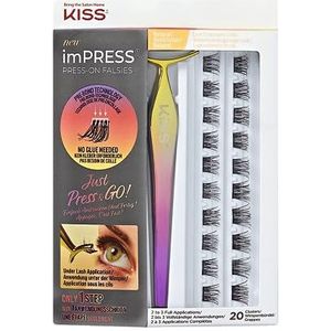 KISS imPRESS Press-On Falsies 20 stuks valse wimpers, zelfklevend, zonder lijm + applicator