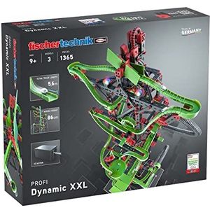 fischertechnik 544619 Dynamic XXL kogelbaan, set voor kinderen vanaf 9 jaar, educatief speelgoed met motor, gesp en regenboogled, bevordert het technische begrip