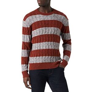 Sisley Sweater L/S 103rt1019 Sweater Heren (1 stuk), Gestreept Burnt and Light Blue 913