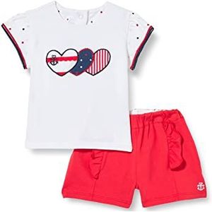 Chicco 2-delige set: T-shirts in shorts voor meisjes, vormgevende leggings voor babymeisjes, Rood (574)