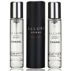 Chanel Edt Vaporizador Alarm voor heren, navulbaar, 3 x 20 ml