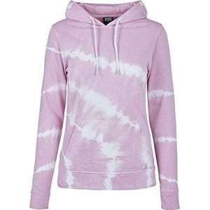 Urban Classics tie dye hoodie voor dames, Roze Girly