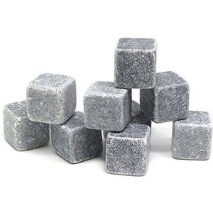 Vinbouquet FIE 016 Cubes Stone Zeep/graniet natuur, herbruikbaar, Keep Whisky, Gin, wijn, roestvrij staal