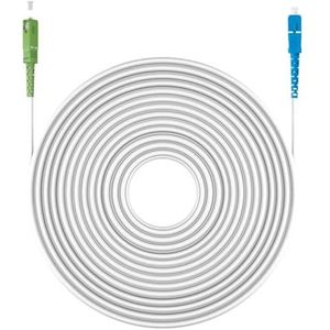 Ewent Glasvezelkabel SC/APC naar SC/UPC Single-mode Simplex 9/125, G.657A2, LSZH, FTTH glasvezelkabel voor router, wit/groen, wit, blauw, 1 m