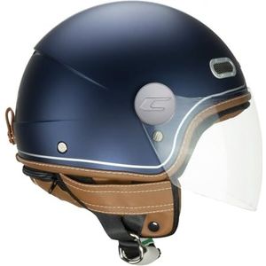 CGM Open Face helm, 191 V PIX VINTAGE blauw zilver satijn lang, L (57 cm)