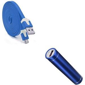 Accu voor Gionee F9 Plus Smartphone Micro USB (Cable Noodle 3 m + externe acculader) Android 2600 mAh (blauw)