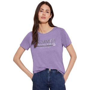 Street One Ls_partprint T-shirt W.Short Sle T-shirt voor dames, Smell of Lavender