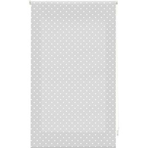 Blindecor - Rolgordijn van stof, grijs, met witte rollen, 100 x 250 cm