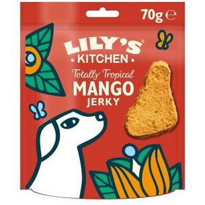 Lily's Kitchen Natural Plant Power Hondensnoepjes voor Volgroeide Honden, Mango-Jerky, 70 g, 8 Stuk