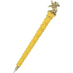 The Noble Collection Harry Potter Goud-Plated Hufflepuff Pen �– 21 cm Topped With Hufflepuff House Mascot – Officieel gelicentieerd Harry Potter filmset filmaccessoires cadeau parkeerplaats