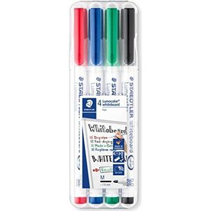 STAEDTLER Lumocolor 301 WP4 Whiteboard-marker, verschillende kleuren, 4 stuks