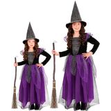 Widmann - Costume de sorcière pour enfant, robe longue au sol et chapeau de sorcière, magicien, costume de conte de fées