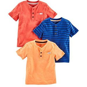 Simple Joys by Carter's 3-Pack Short-Sleeve Pocket Henley T-Shirt 3-Pack Short-Sleeve Pocket Henley T-Shirt Baby Jongens (3-pack), meerkleurig (Orange/Blauw/Red), 12 maanden, meerkleurig (oranje/blauw/rood)