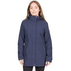 DLX Sabine Regenjas voor dames, met verstelbare capuchon met ritssluiting, Navy Blauw