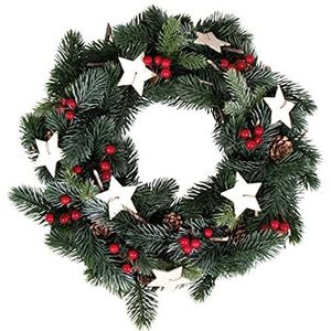 Rayher Kerstkrans, versierd, 1 stuk, 34 cm diameter, kunstboom, woondecoratie, Kerstmis, winter, 55949999