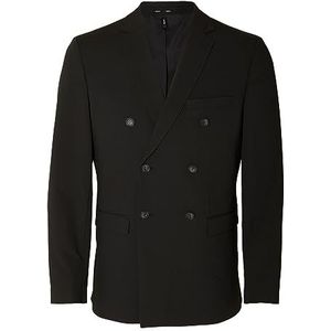 SELECTED HOMME Klassieke blazer met dubbele rij knopen voor heren, zwart, 54, zwart.