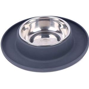 Dehner Clean Bowl voederbak voor honden van roestvrij staal/siliconen, 350 ml, diameter 24 cm, hoogte 4 cm