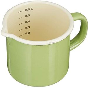 KRÜGER 410PAG Melkpot met schenktuit, juist, 10 cm, email op staal, pastelgroen