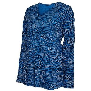 Mamalicious Damesblouse Mlcosta L/S Wo Top A, sterkblauw/Aop: zwart patroon, M, Sterk blauw/Aop: zwart patroon