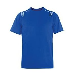 Sparco Trenton Elastisch T-shirt van katoen in lichtblauw, Zwart