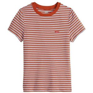 Levi's Essential Housemark T-shirt met korte mouwen voor dames (1 stuk), Ooo La Stripe Pic, XS