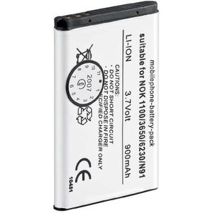 Tecxus MP f/NOK 1100/6230(BL-5C) 900 mAh Li-ion accu/batterij - Reserveonderdelen voor mobiele telefoons (accu/batterij, lithium-ion (Li-Ion), 900 mAh, 3,7 V, 24 g, 53 x 33 x 6 mm)