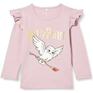 Name It Nmfollina Harrypotter Ls Top Honingraat T-shirt met lange mouwen, voor meisjes, lila shadows, 104, Paars Shadows