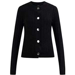 DreiMaster Klassik Cardigan en tricot avec boutons pour femme, Noir, XL-XXL
