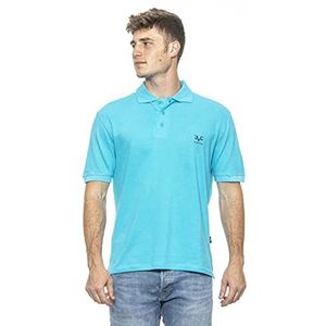 19V69 ITALIA Borduurwerk turquoise polo, XXL (4 stuks) heren, turquoise, XXL, Turkoois