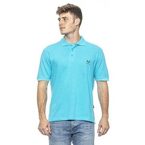 19V69 ITALIA Poloshirt voor heren, geborduurd, turquoise, M (5-delige verpakking), turquoise, M, Turkoois
